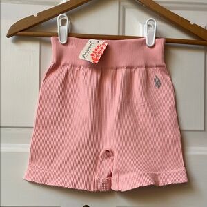 Free People Movement Peach Ribbed Shorts (XS/S)